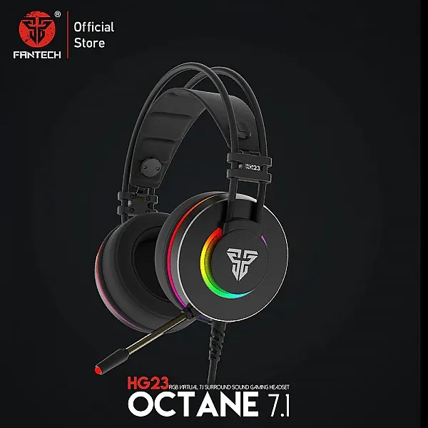 سماعات العاب محيطية اوكتين بألوان RGB بكيبل USB لألعاب الفيديو للـ PS4 و الـ PC