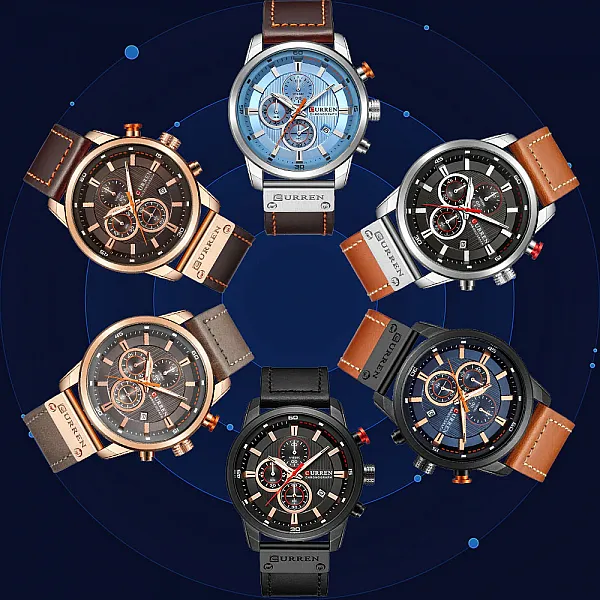  CURREN Fashion Date Quartz Men Watches, a Top Brand Luxury Male Clock with Chronograph, Sporty Men's Wrist Watch Hodinky, Relogio Masculino