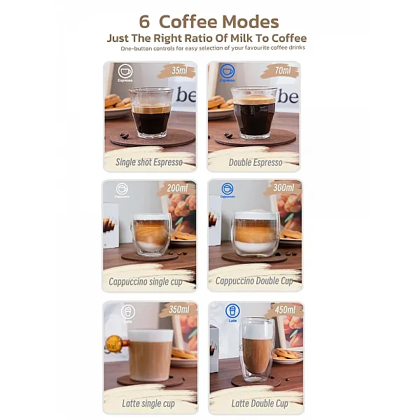 HiBREW 3 in 1 Semi Automatic Espresso Cappuccino Latte Coffee Machine Automatic Milk Froth Ground Coffee Stainless Steels H13A