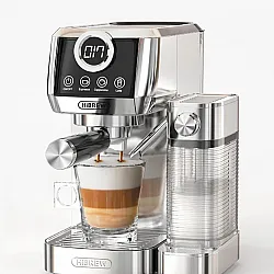 HiBREW 3 in 1 Semi Automatic Espresso Cappuccino Latte Coffee Machine Automatic Milk Froth Ground Coffee Stainless Steels H13A