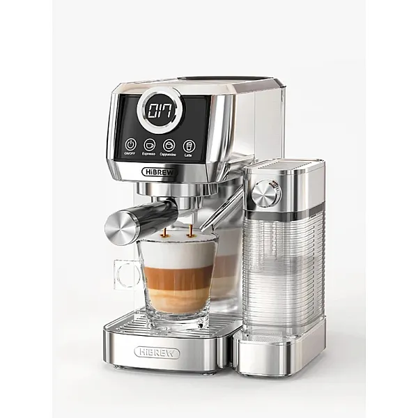 HiBREW 3 in 1 Semi Automatic Espresso Cappuccino Latte Coffee Machine Automatic Milk Froth Ground Coffee Stainless Steels H13A