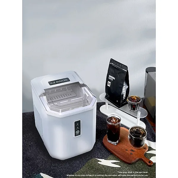 HiBREW Ice Maker Machine Automatic Home Ice Maker Self-Cleaning for Kitchen Office Bar Party 60Hz & 50Hz