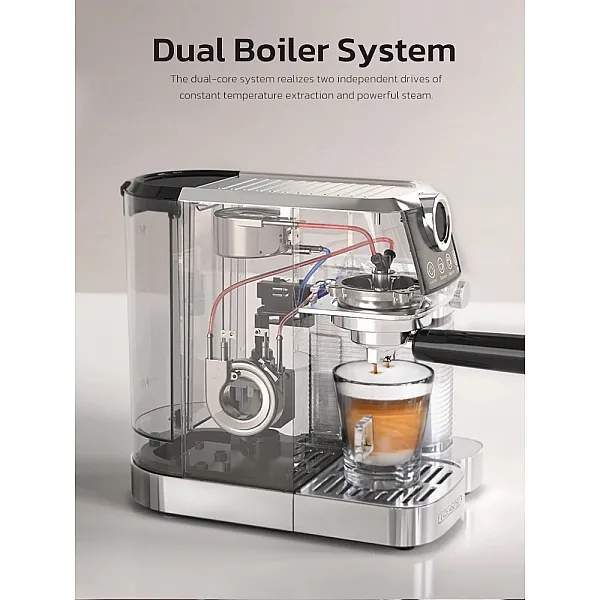 HiBREW 3 in 1 Semi Automatic Espresso Cappuccino Latte Coffee Machine Automatic Milk Froth Ground Coffee Stainless Steels H13A