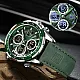 NAVIFORCE Men's Casual Watch with Leather Strap, Digital Numbers with Gregorian Calendar, Genuine 