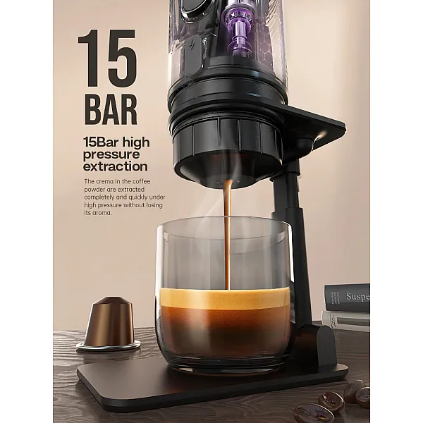HiBREW Portable Coffee Machine for Car & Home,DC12V Expresso Coffee Maker Fit Nexpresso Dolce Pod Capsule Coffee Powder H4A