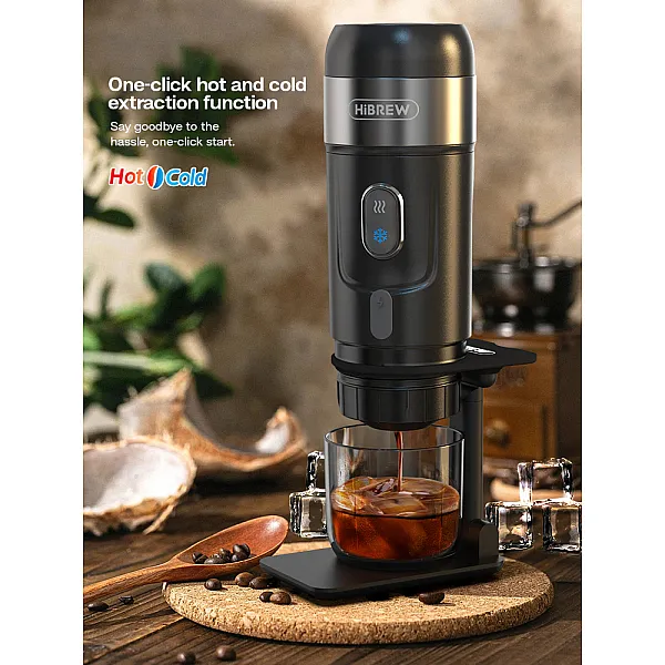 HiBREW Portable Coffee Machine for Car & Home,DC12V Expresso Coffee Maker Fit Nexpresso Dolce Pod Capsule Coffee Powder H4A