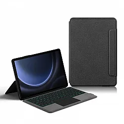 كيبورد تابلت سامسونج جالكسي تاب اس S9/ Samsung Galaxy Tab S9, مقاس "10.9 انش, مع غلاف حامي حروف عربي/انجليزي لموديلات: 2023 SM-X510 X516 X516B