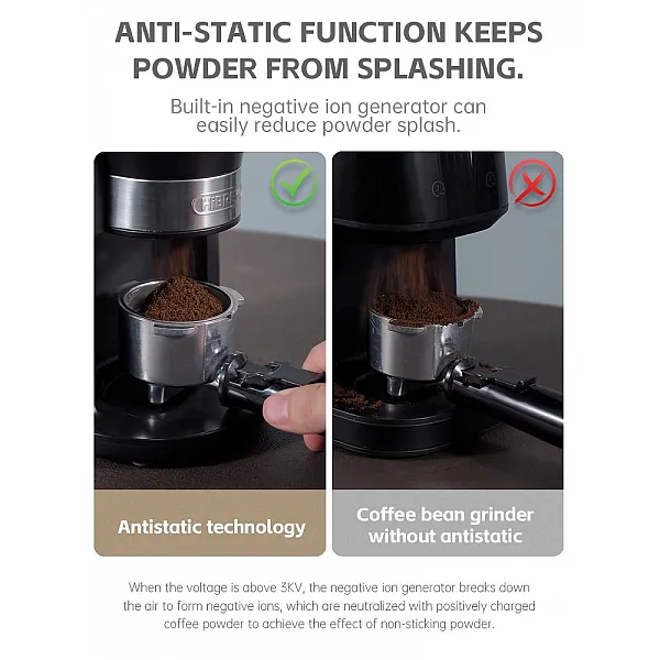 HiBREW Automatic Burr Mill Electric Coffee Grinder with 34 Gears for Espresso American Coffee Pour Over Visual Bean Storage G3