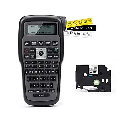 Label Maker Printer E1000PRO with Label Tape 231 Black on White, Compatible with Brother P-touch Ribbons TZe231 TZe221 211
