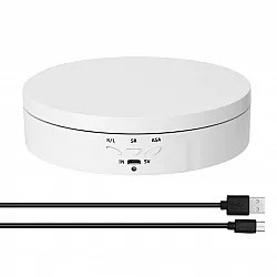 145mm Electric Rotating Display Stand with Mirror, 360 Degree Turntable Jewelry Holder, Battery Operated for Photography and Video Shooting Props