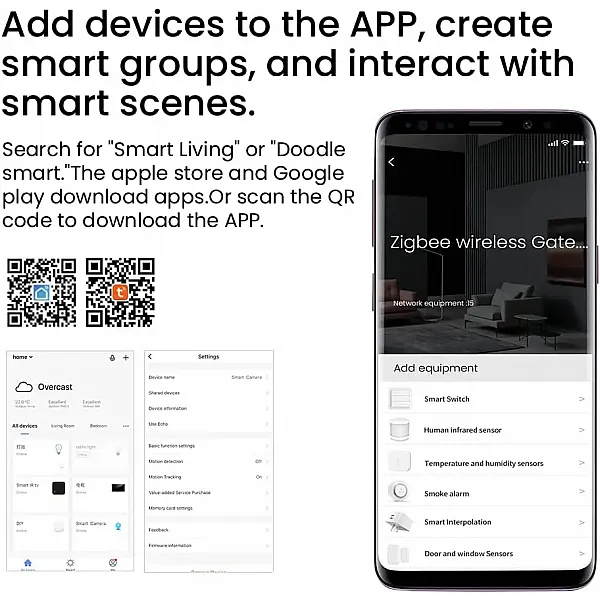 Tuya Zigbee 3.0 Smart Gateway Hub: Wireless Bridge for Smart Home Control, compatible with Smart Life App, enabling remote control and device automation, works seamlessly with Alexa and Google