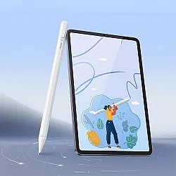 قلم لأجهزة التابلت للأيباد مناسب لجهاز iPad Pro من موديل 2018 حتى 2023, مع ميزة رفض راحة الكف, مع اضائة LED من شركة Baseus 