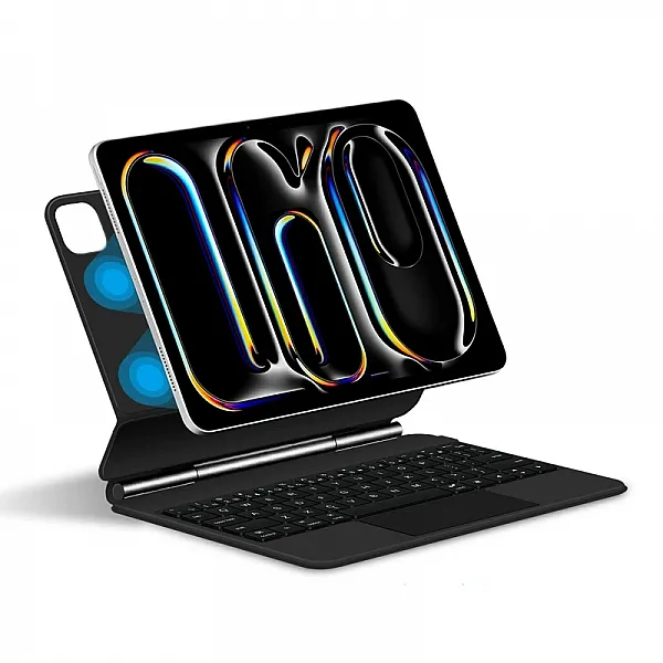 Magnetic Magic Keyboard Case For 2024 New iPad Pro 11 inch M4 Smart Cover Touch TrackPad Backlight Keyboard  (Arabic English Layout )