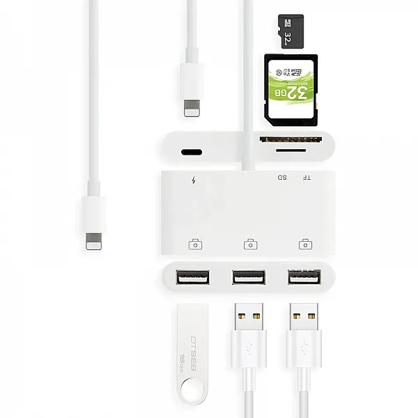 OTG USB Lightning Adapter for iPad - Supports iPad Air, Pro, Mini, and 10.2-inch Models