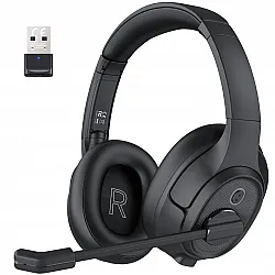 EKSA Wireless Bluetooth Headset with ENC Noise Cancelling Mic, Dual Connection, Qualcomm Chip, Up to 55 Hours Battery Life, Multi-Device Compatibility