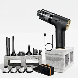 2-in-1 Cordless Mini Vacuum Cleaner and Powerful Air Blower with 98000PA Suction Power, Perfect for Car Cleaning and Dust Removal.